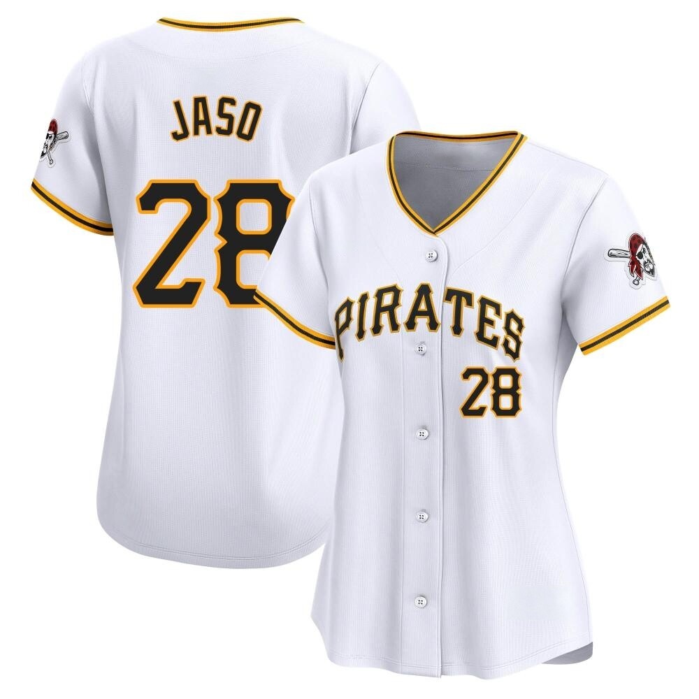 Women's Limited Pittsburgh Pirates John Jaso Home Jersey - White Women's Limited Pittsburgh Pirates John Jaso Home Jersey - White