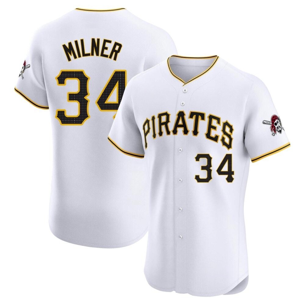 Elite Pittsburgh Pirates John Milner Home Jersey - White Elite Pittsburgh Pirates John Milner Home Jersey - White