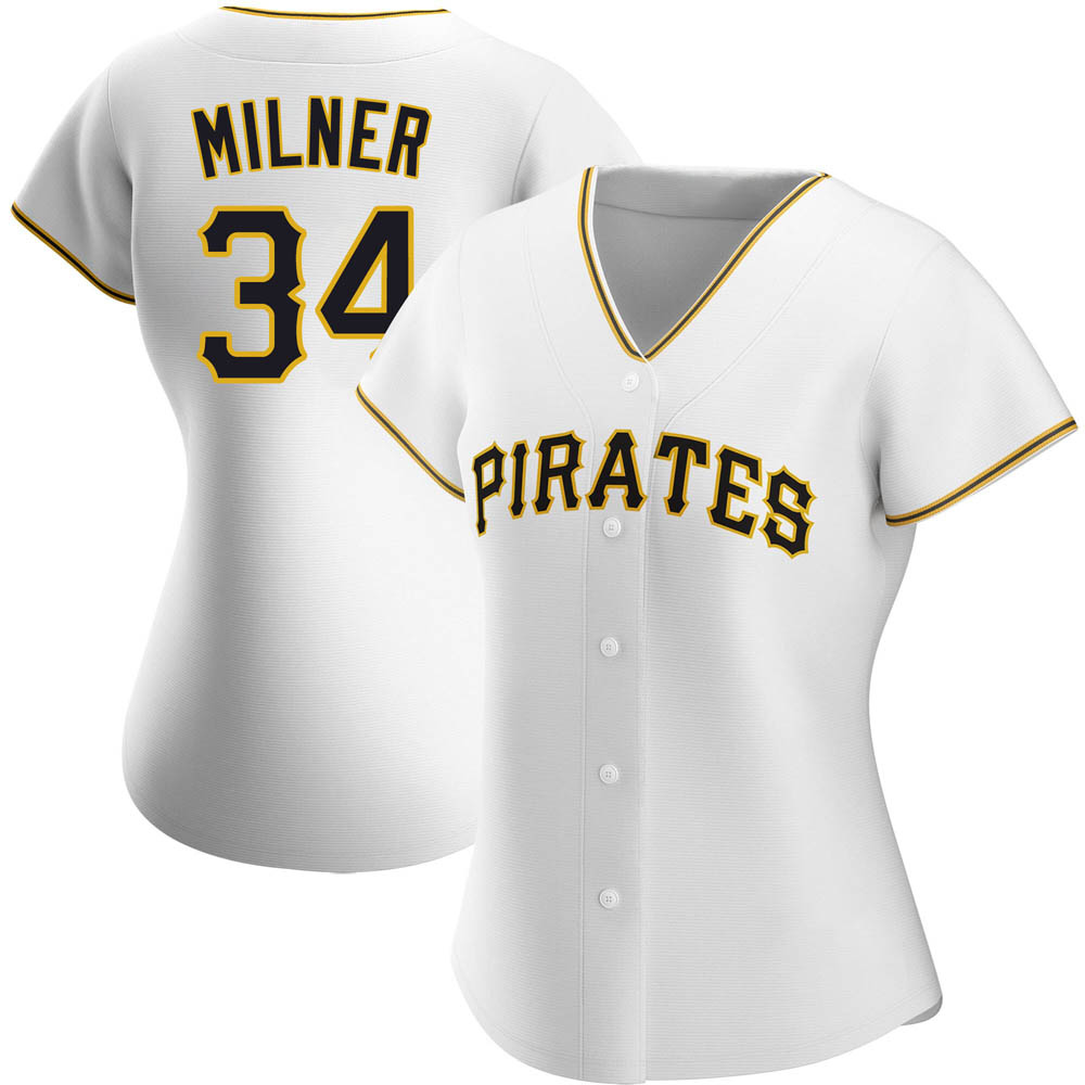 Women's Authentic Pittsburgh Pirates John Milner Home Jersey - White Women's Authentic Pittsburgh Pirates John Milner Home Jersey - White
