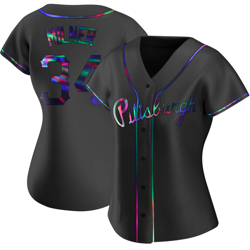 Women's Replica Pittsburgh Pirates John Milner Alternate Jersey - Black Holographic Women's Replica Pittsburgh Pirates John Milner Alternate Jersey - Black Holographic