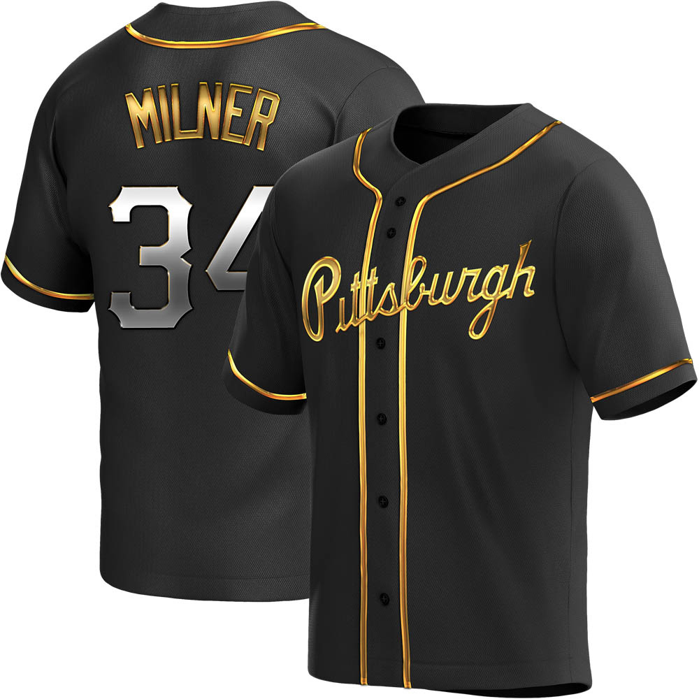 Youth Replica Pittsburgh Pirates John Milner Alternate Jersey - Black Golden Youth Replica Pittsburgh Pirates John Milner Alternate Jersey - Black Golden