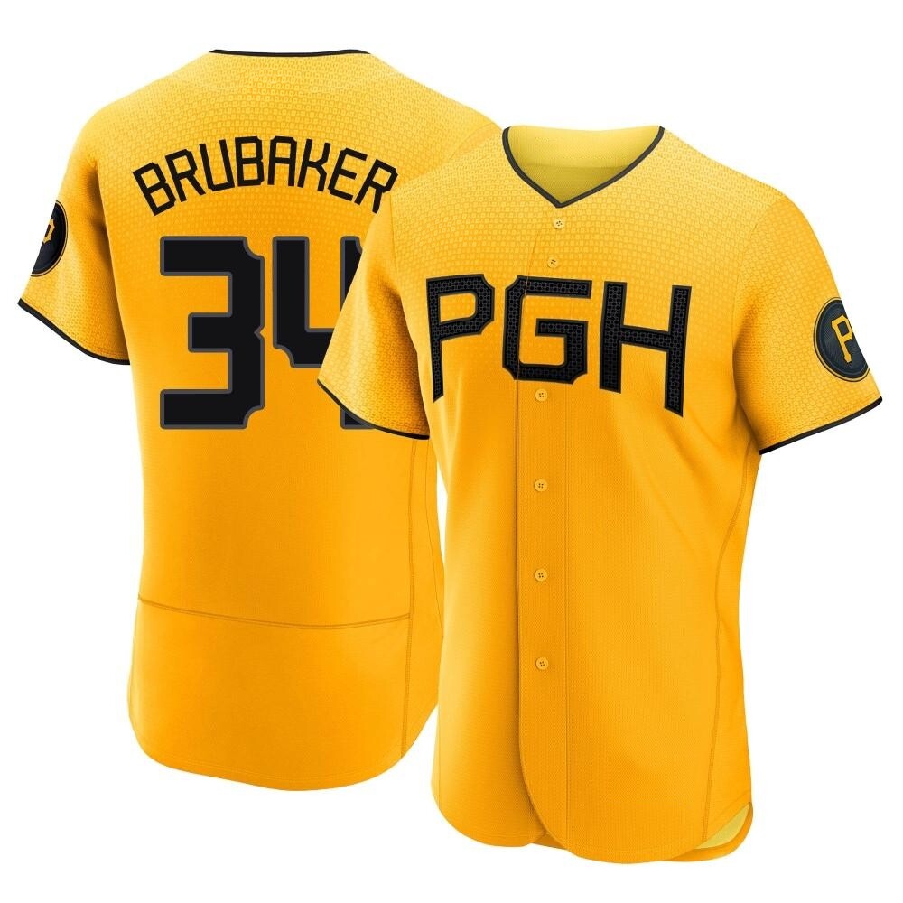 Authentic Pittsburgh Pirates JT Brubaker 2023 City Connect Jersey - Gold Authentic Pittsburgh Pirates JT Brubaker 2023 City Connect Jersey - Gold