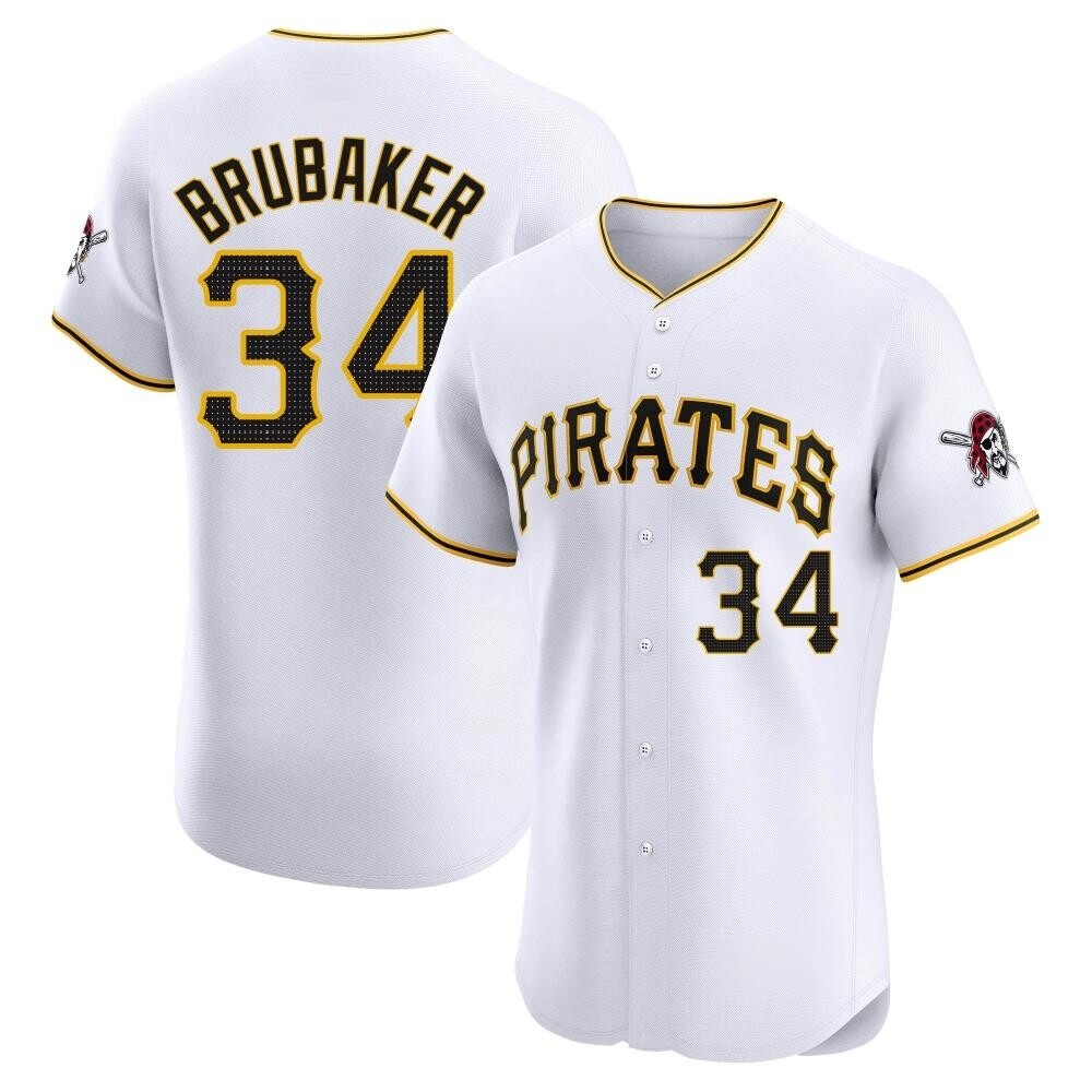 Elite Pittsburgh Pirates JT Brubaker Home Jersey - White Elite Pittsburgh Pirates JT Brubaker Home Jersey - White