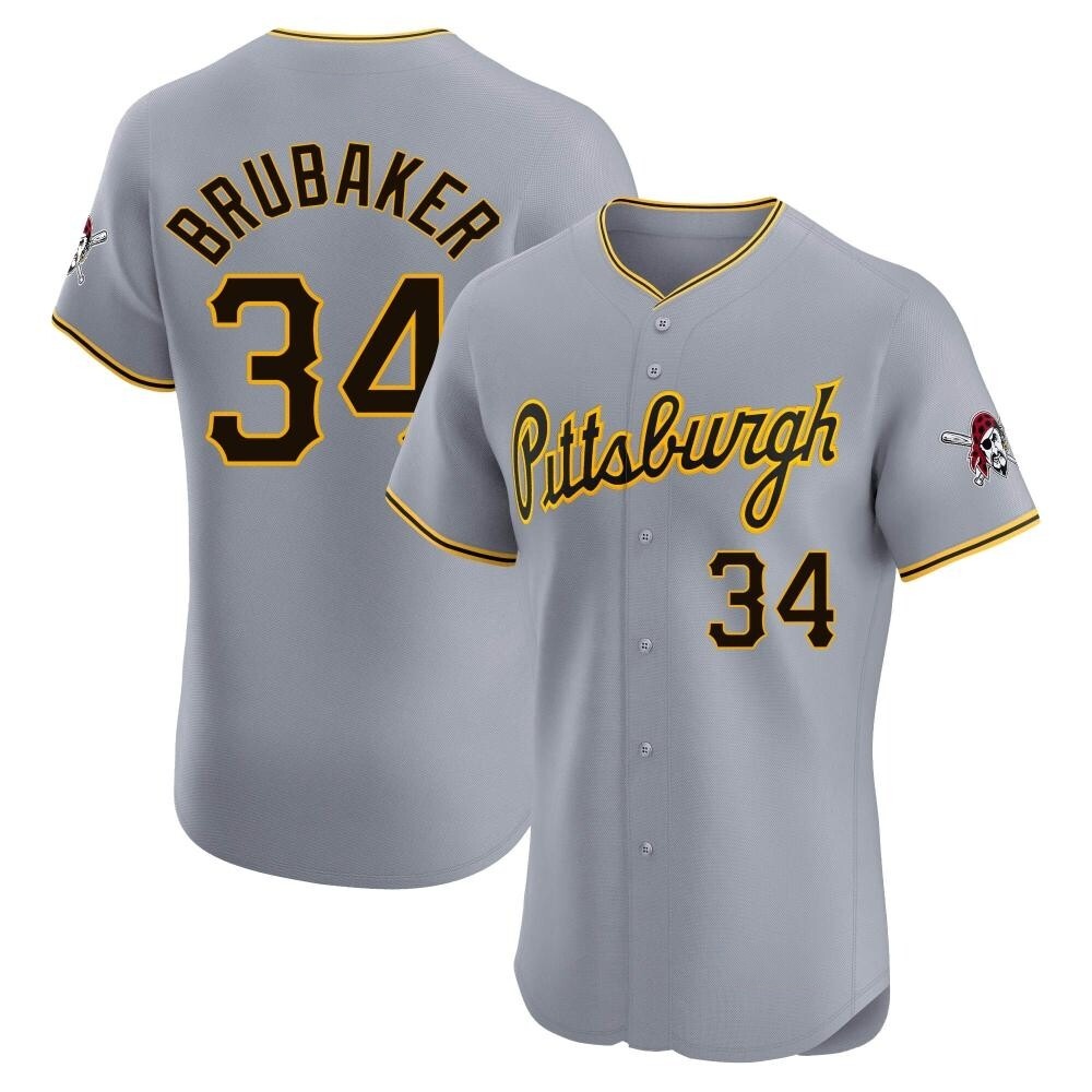 Elite Pittsburgh Pirates JT Brubaker Road Jersey - Gray Elite Pittsburgh Pirates JT Brubaker Road Jersey - Gray