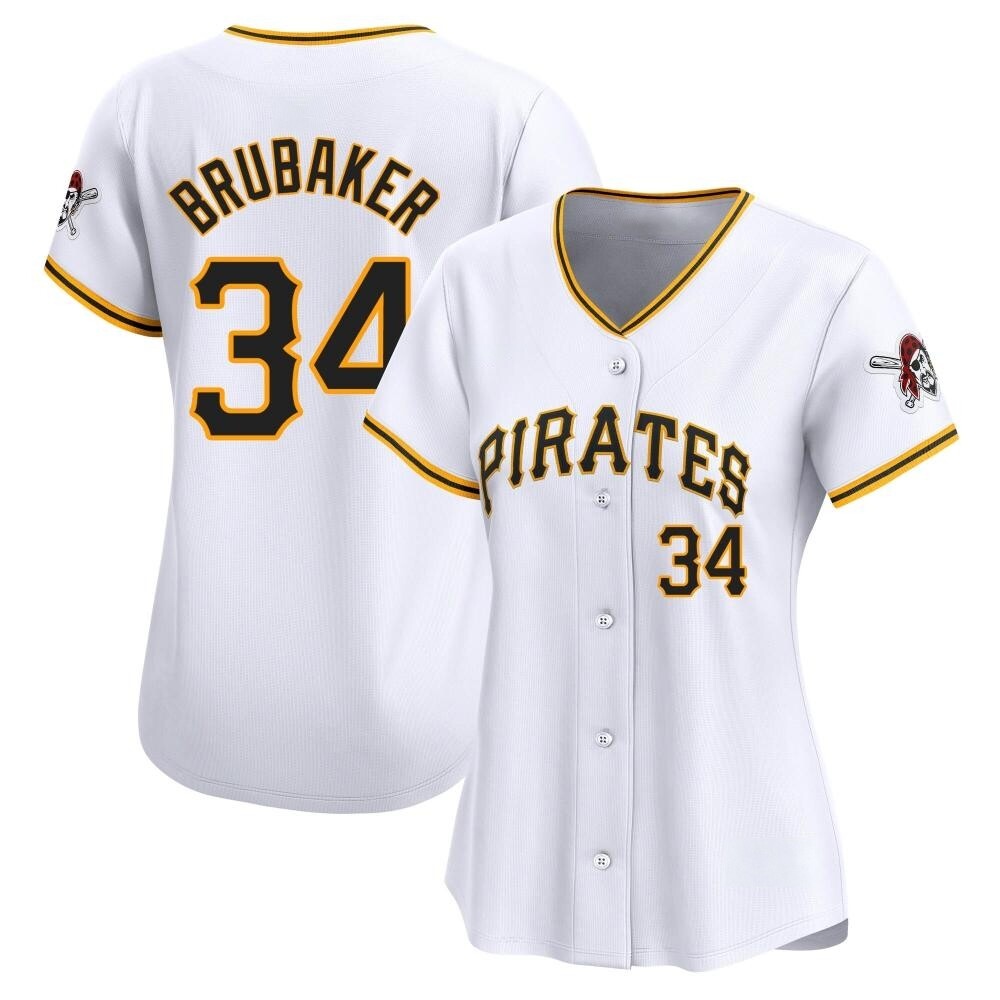 Women's Limited Pittsburgh Pirates JT Brubaker Home Jersey - White Women's Limited Pittsburgh Pirates JT Brubaker Home Jersey - White