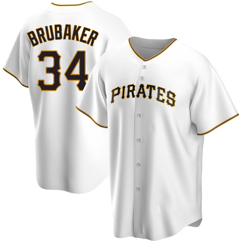 Youth Replica Pittsburgh Pirates JT Brubaker Home Jersey - White Youth Replica Pittsburgh Pirates JT Brubaker Home Jersey - White
