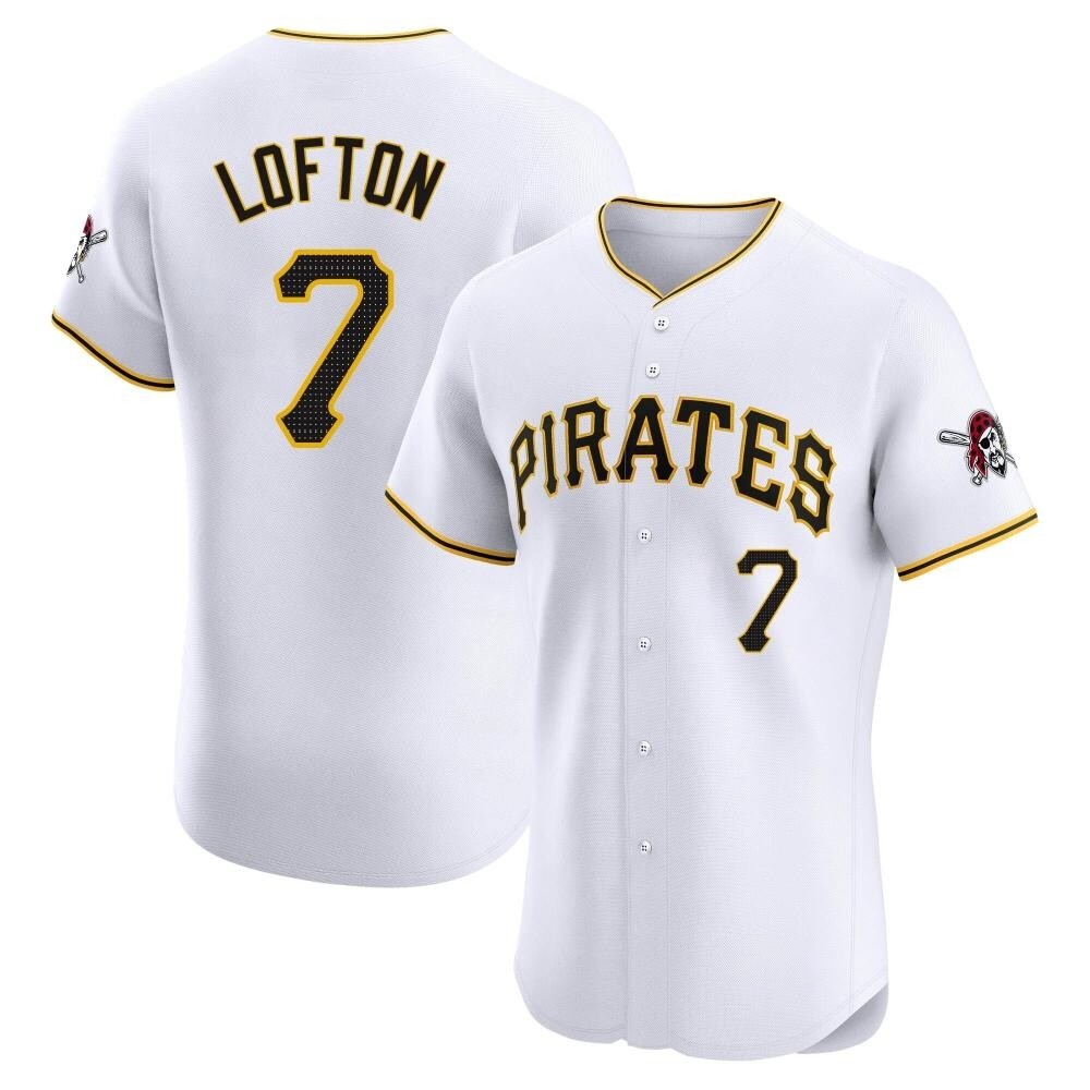 Elite Pittsburgh Pirates Kenny Lofton Home Jersey - White Elite Pittsburgh Pirates Kenny Lofton Home Jersey - White