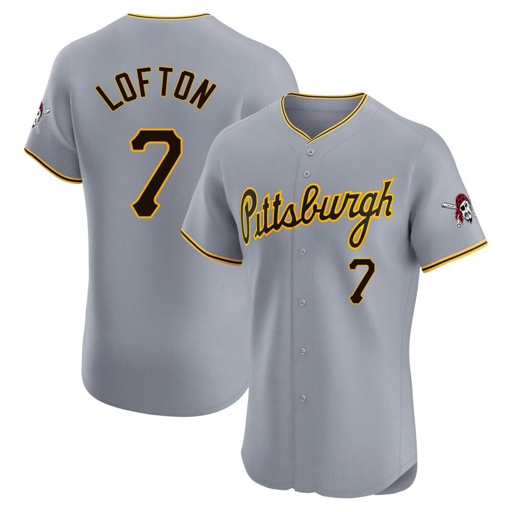 Elite Pittsburgh Pirates Kenny Lofton Road Jersey - Gray Elite Pittsburgh Pirates Kenny Lofton Road Jersey - Gray
