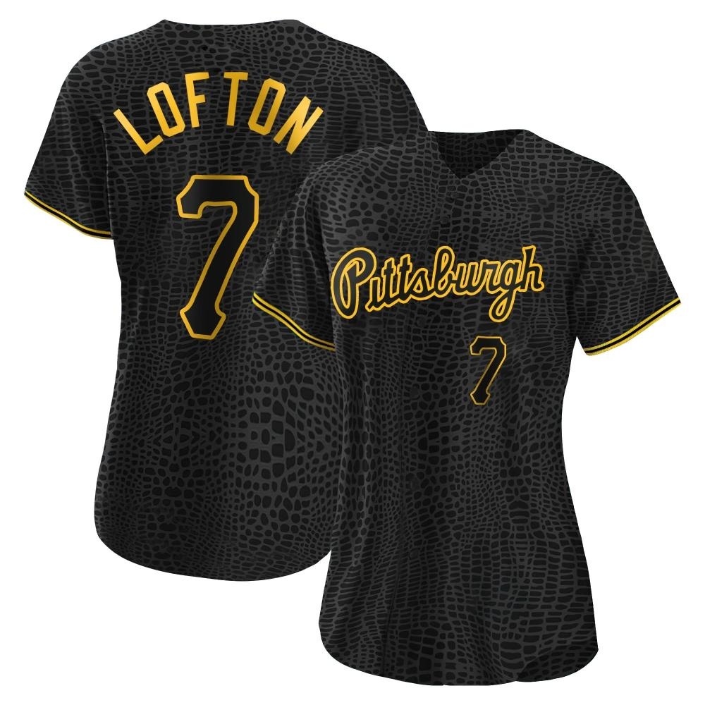 Women's Authentic Pittsburgh Pirates Kenny Lofton Snake Skin City Jersey - Black Women's Authentic Pittsburgh Pirates Kenny Lofton Snake Skin City Jersey - Black