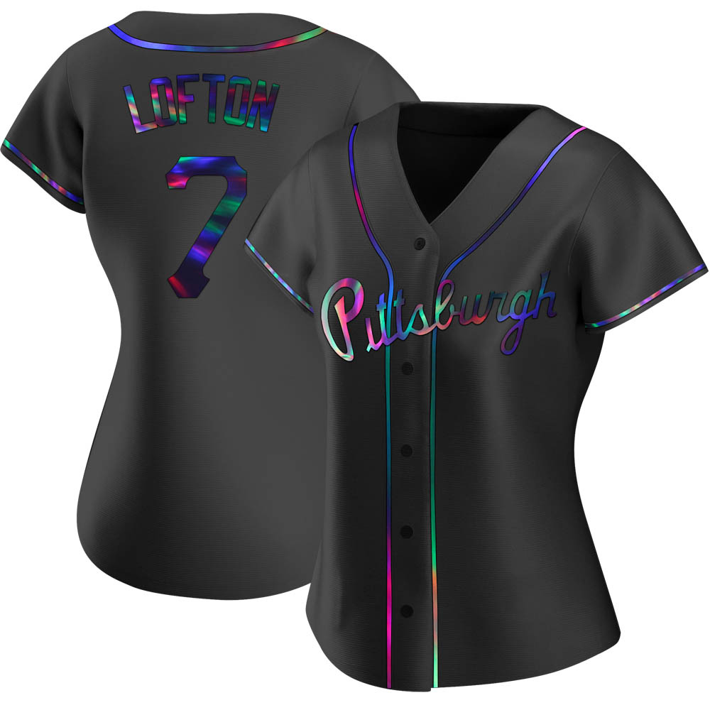 Women's Replica Pittsburgh Pirates Kenny Lofton Alternate Jersey - Black Holographic Women's Replica Pittsburgh Pirates Kenny Lofton Alternate Jersey - Black Holographic