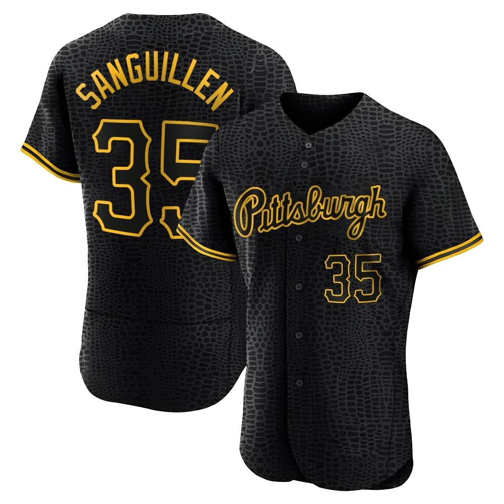 Authentic Pittsburgh Pirates Manny Sanguillen Snake Skin City Jersey - Black Authentic Pittsburgh Pirates Manny Sanguillen Snake Skin City Jersey - Black