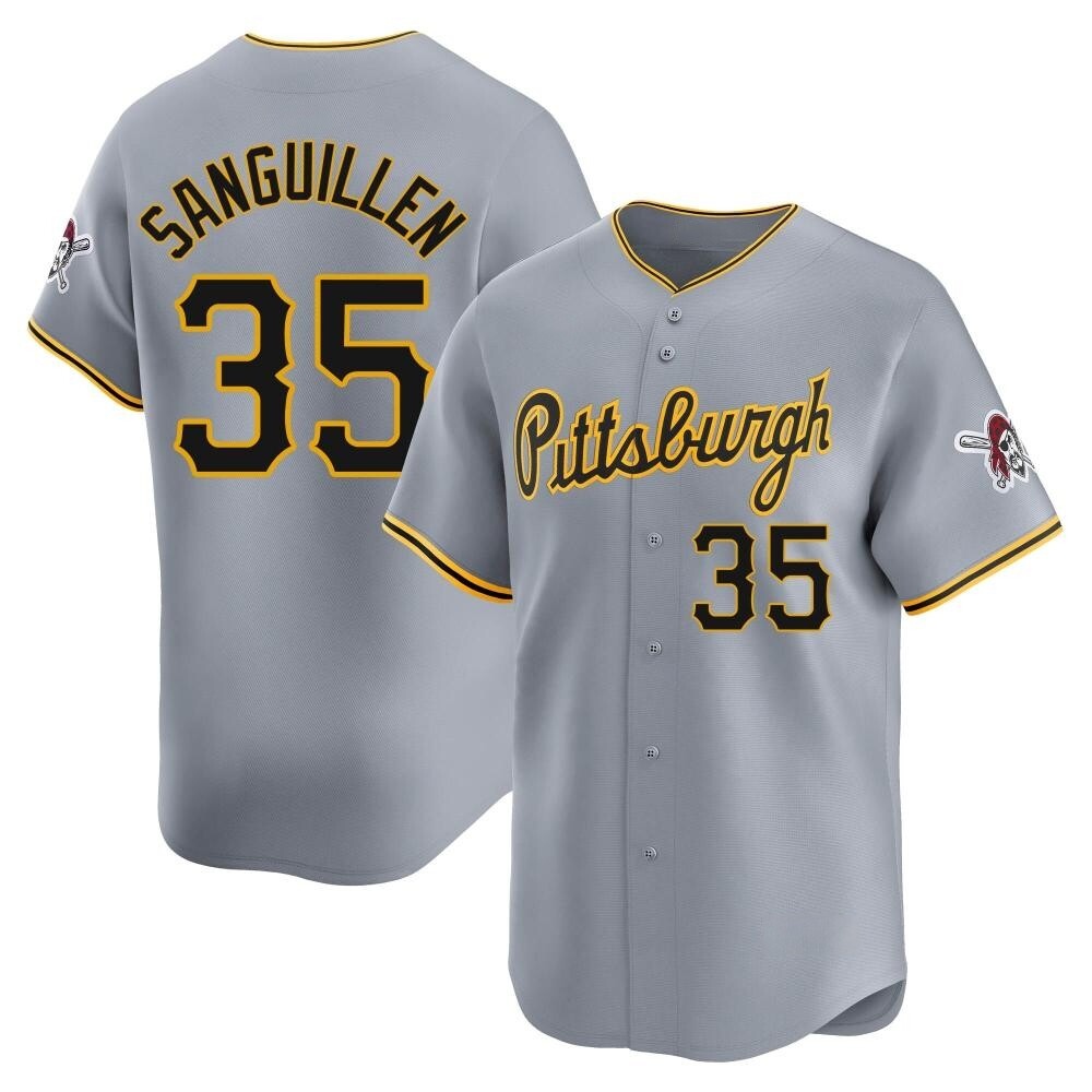 Limited Pittsburgh Pirates Manny Sanguillen Away Jersey - Gray Limited Pittsburgh Pirates Manny Sanguillen Away Jersey - Gray