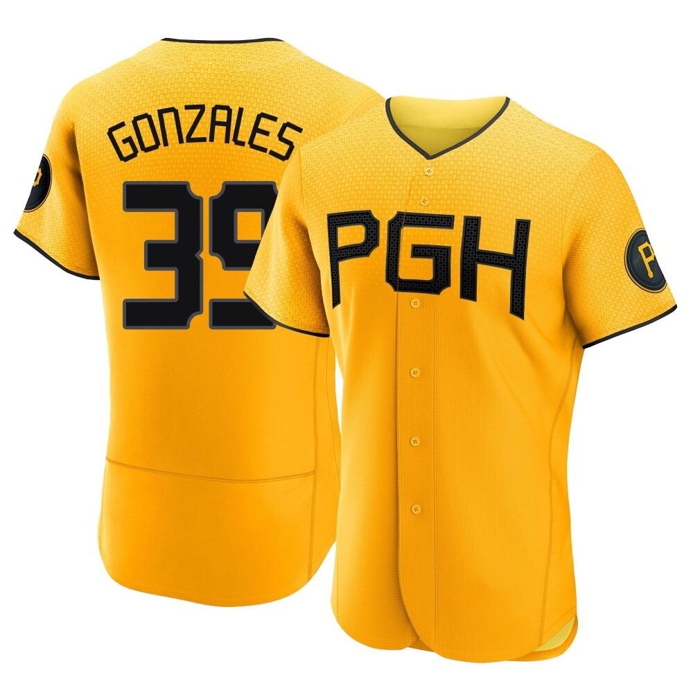 Authentic Pittsburgh Pirates Nick Gonzales 2023 City Connect Jersey - Gold Authentic Pittsburgh Pirates Nick Gonzales 2023 City Connect Jersey - Gold