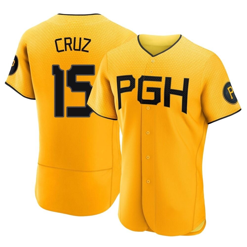 Authentic Pittsburgh Pirates Oneil Cruz 2023 City Connect Jersey - Gold Authentic Pittsburgh Pirates Oneil Cruz 2023 City Connect Jersey - Gold
