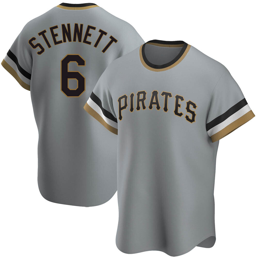 Replica Pittsburgh Pirates Rennie Stennett Road Cooperstown Collection Jersey - Gray Replica Pittsburgh Pirates Rennie Stennett Road Cooperstown Collection Jersey - Gray