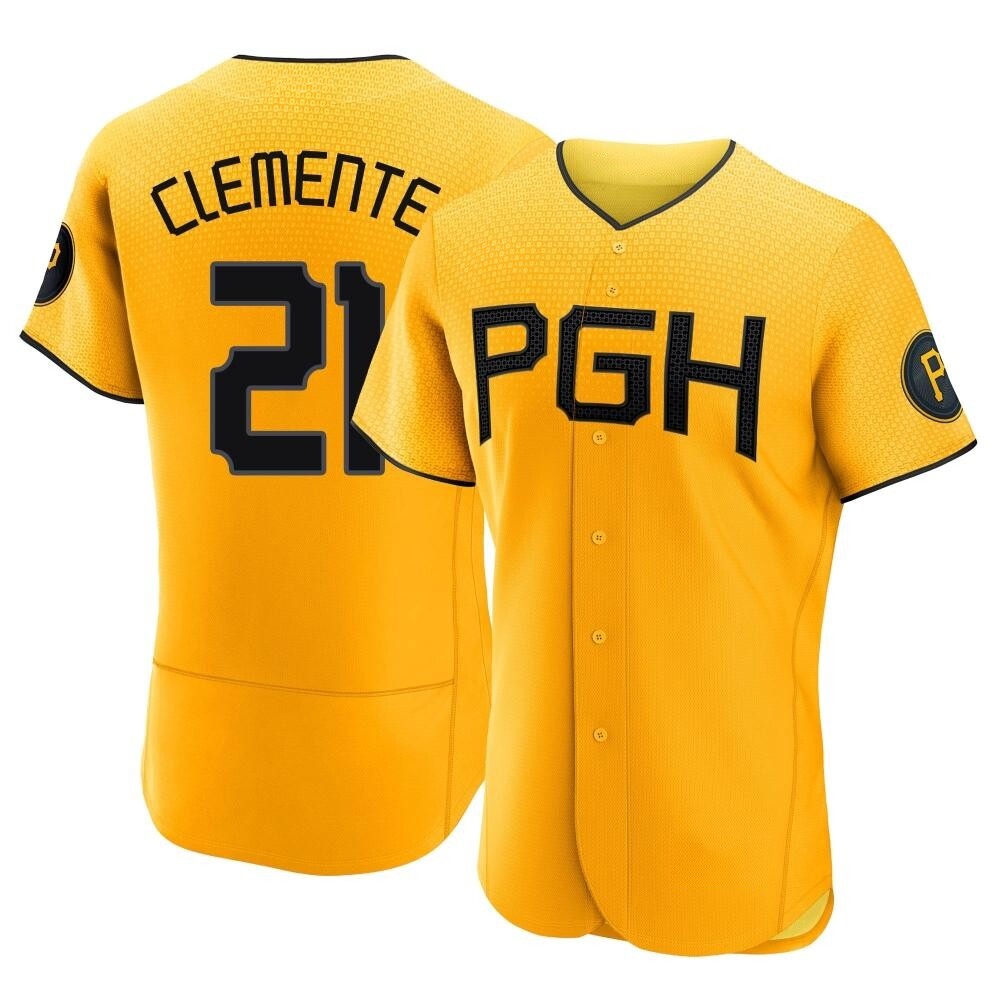 Authentic Pittsburgh Pirates Roberto Clemente 2023 City Connect Jersey - Gold Authentic Pittsburgh Pirates Roberto Clemente 2023 City Connect Jersey - Gold