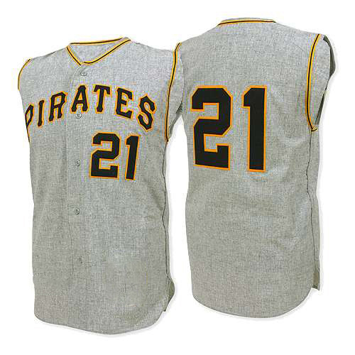 Authentic Pittsburgh Pirates Roberto Clemente Mitchell and Ness 1962 Throwback Jersey - Grey Authentic Pittsburgh Pirates Roberto Clemente Mitchell and Ness 1962 Throwback Jersey - Grey