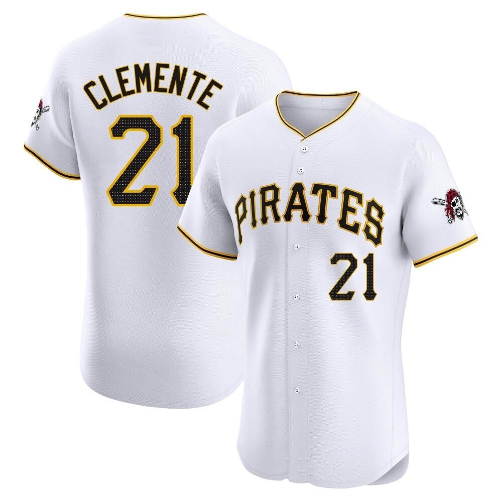 Elite Pittsburgh Pirates Roberto Clemente Home Jersey - White Elite Pittsburgh Pirates Roberto Clemente Home Jersey - White