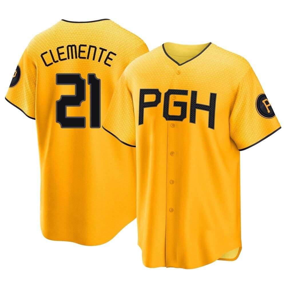Replica Pittsburgh Pirates Roberto Clemente 2023 City Connect Jersey - Gold Replica Pittsburgh Pirates Roberto Clemente 2023 City Connect Jersey - Gold