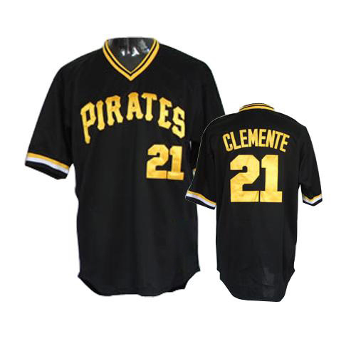 Replica Pittsburgh Pirates Roberto Clemente Mitchell and Ness Throwback Jersey - Black Replica Pittsburgh Pirates Roberto Clemente Mitchell and Ness Throwback Jersey - Black