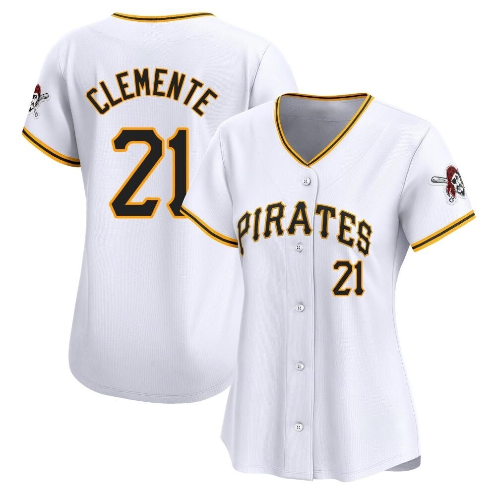 Women's Limited Pittsburgh Pirates Roberto Clemente Home Jersey - White Women's Limited Pittsburgh Pirates Roberto Clemente Home Jersey - White