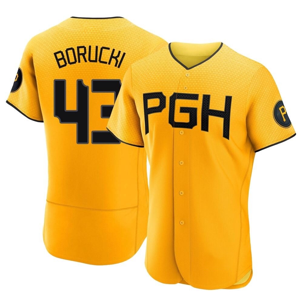 Authentic Pittsburgh Pirates Ryan Borucki 2023 City Connect Jersey - Gold Authentic Pittsburgh Pirates Ryan Borucki 2023 City Connect Jersey - Gold
