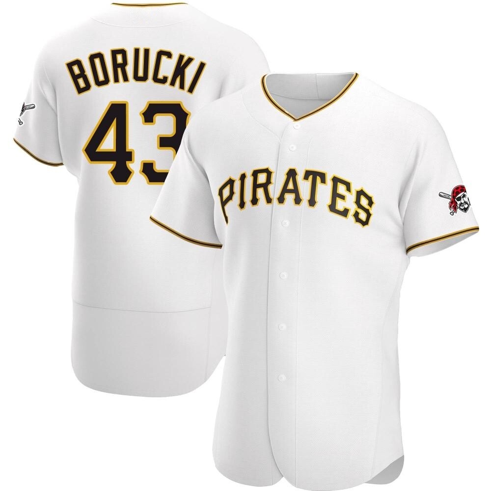 Authentic Pittsburgh Pirates Ryan Borucki Home Jersey - White Authentic Pittsburgh Pirates Ryan Borucki Home Jersey - White