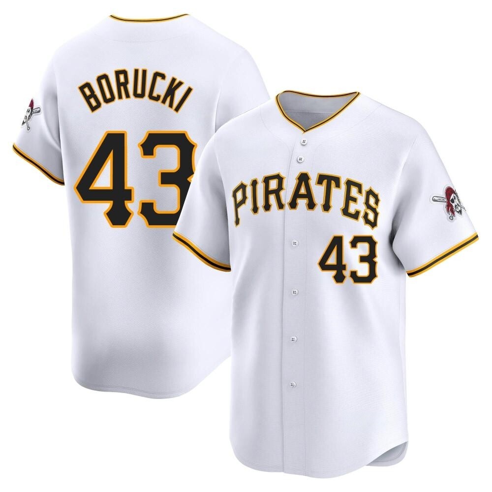 Limited Pittsburgh Pirates Ryan Borucki Home Jersey - White Limited Pittsburgh Pirates Ryan Borucki Home Jersey - White