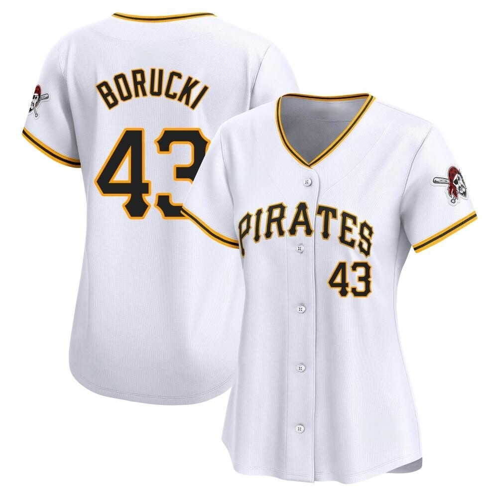 Women's Limited Pittsburgh Pirates Ryan Borucki Home Jersey - White Women's Limited Pittsburgh Pirates Ryan Borucki Home Jersey - White