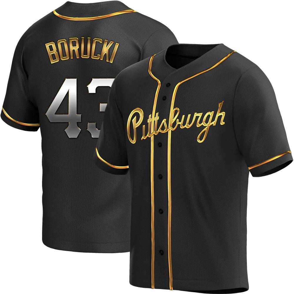 Youth Replica Pittsburgh Pirates Ryan Borucki Alternate Jersey - Black Golden Youth Replica Pittsburgh Pirates Ryan Borucki Alternate Jersey - Black Golden