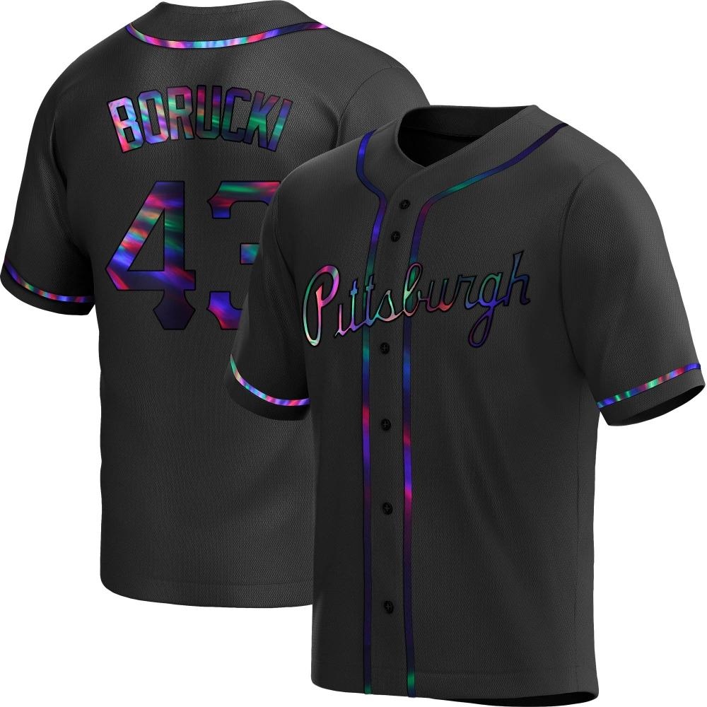 Youth Replica Pittsburgh Pirates Ryan Borucki Alternate Jersey - Black Holographic Youth Replica Pittsburgh Pirates Ryan Borucki Alternate Jersey - Black Holographic