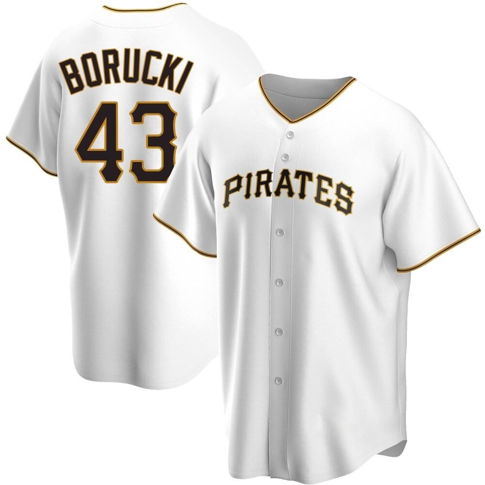 Youth Replica Pittsburgh Pirates Ryan Borucki Home Jersey - White Youth Replica Pittsburgh Pirates Ryan Borucki Home Jersey - White