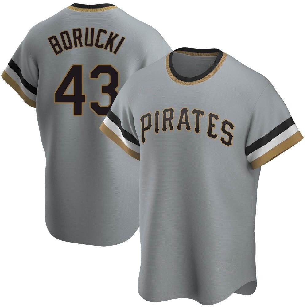 Youth Replica Pittsburgh Pirates Ryan Borucki Road Cooperstown Collection Jersey - Gray Youth Replica Pittsburgh Pirates Ryan Borucki Road Cooperstown Collection Jersey - Gray