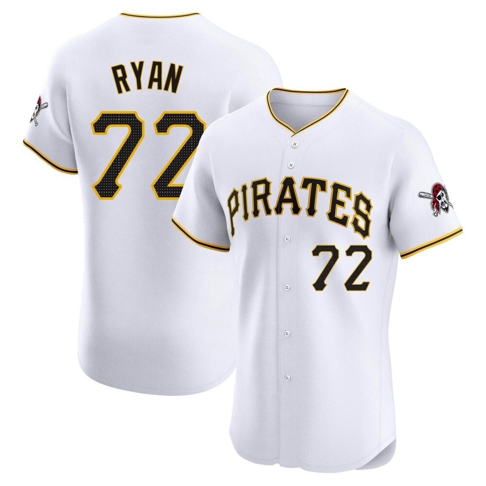 Elite Pittsburgh Pirates Ryder Ryan Home Jersey - White Elite Pittsburgh Pirates Ryder Ryan Home Jersey - White