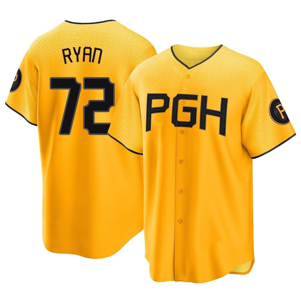 Replica Pittsburgh Pirates Ryder Ryan 2023 City Connect Jersey - Gold Replica Pittsburgh Pirates Ryder Ryan 2023 City Connect Jersey - Gold