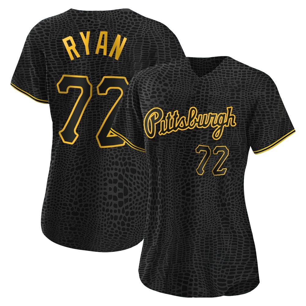 Women's Authentic Pittsburgh Pirates Ryder Ryan Snake Skin City Jersey - Black Women's Authentic Pittsburgh Pirates Ryder Ryan Snake Skin City Jersey - Black