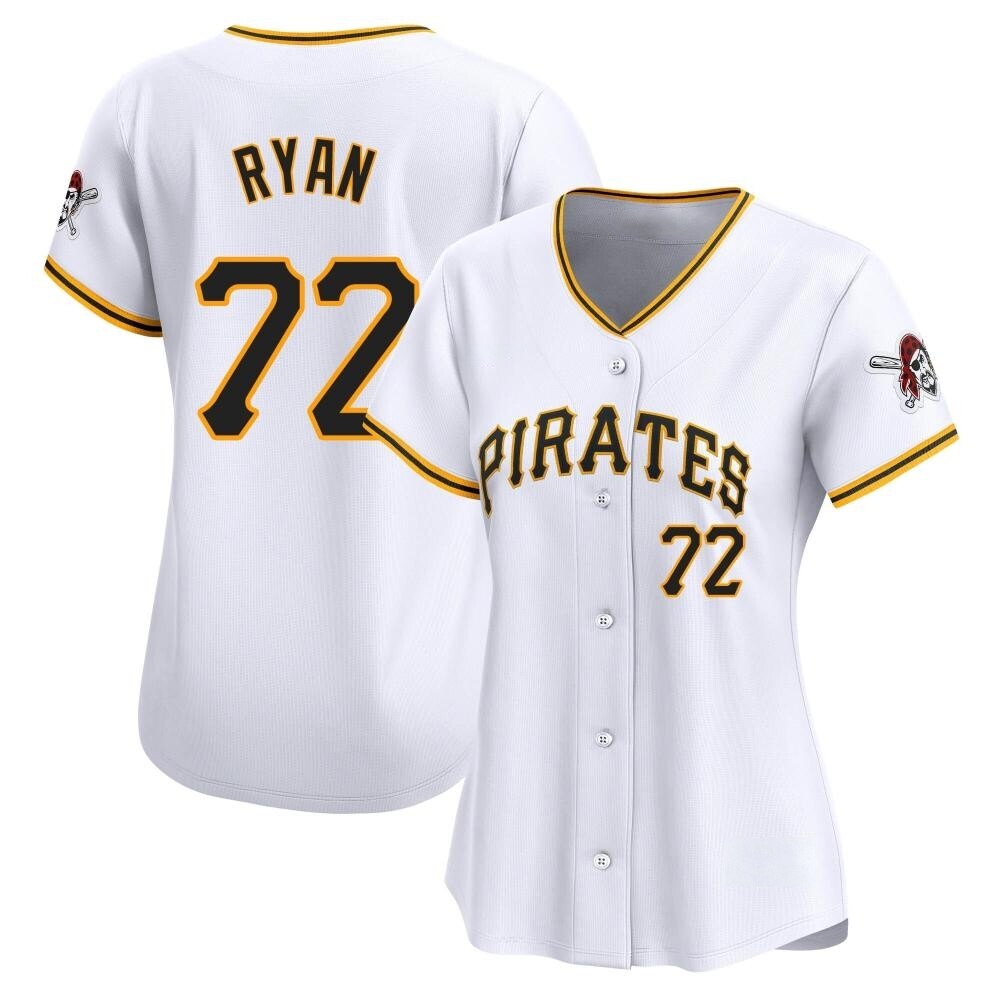 Women's Limited Pittsburgh Pirates Ryder Ryan Home Jersey - White Women's Limited Pittsburgh Pirates Ryder Ryan Home Jersey - White