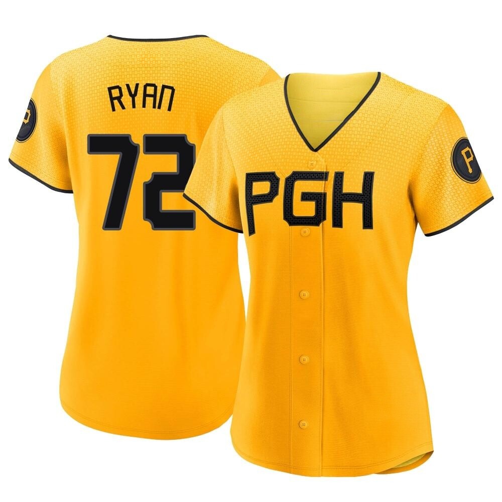 Women's Replica Pittsburgh Pirates Ryder Ryan 2023 City Connect Jersey - Gold Women's Replica Pittsburgh Pirates Ryder Ryan 2023 City Connect Jersey - Gold