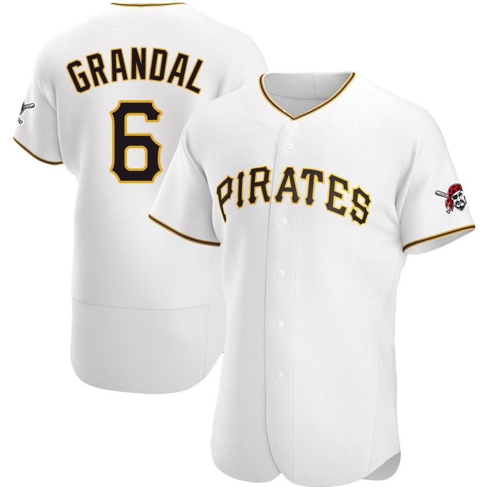 Authentic Pittsburgh Pirates Yasmani Grandal Home Jersey - White Authentic Pittsburgh Pirates Yasmani Grandal Home Jersey - White