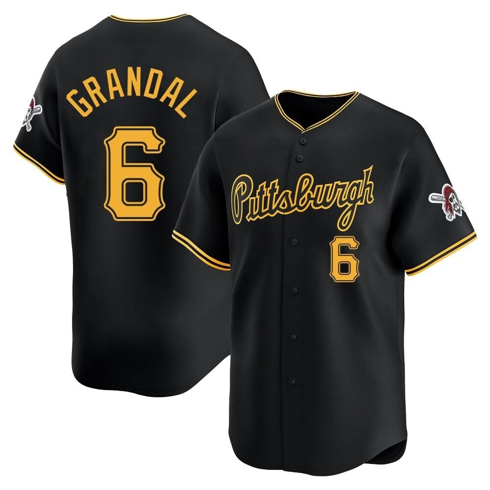 Limited Pittsburgh Pirates Yasmani Grandal Alternate Jersey - Black Limited Pittsburgh Pirates Yasmani Grandal Alternate Jersey - Black