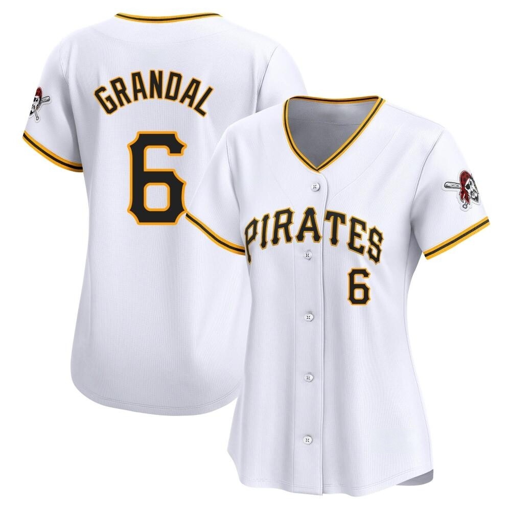 Women's Limited Pittsburgh Pirates Yasmani Grandal Home Jersey - White Women's Limited Pittsburgh Pirates Yasmani Grandal Home Jersey - White