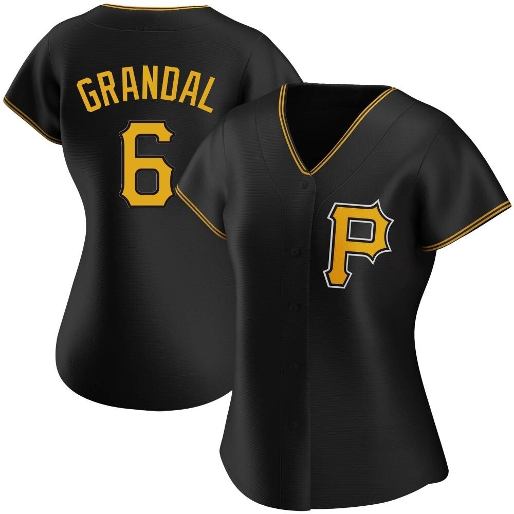 Women's Replica Pittsburgh Pirates Yasmani Grandal Alternate Jersey - Black Women's Replica Pittsburgh Pirates Yasmani Grandal Alternate Jersey - Black