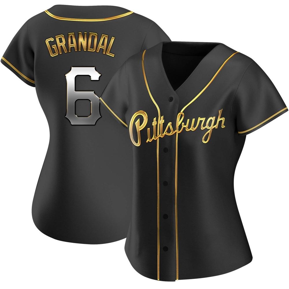 Women's Replica Pittsburgh Pirates Yasmani Grandal Alternate Jersey - Black Golden Women's Replica Pittsburgh Pirates Yasmani Grandal Alternate Jersey - Black Golden