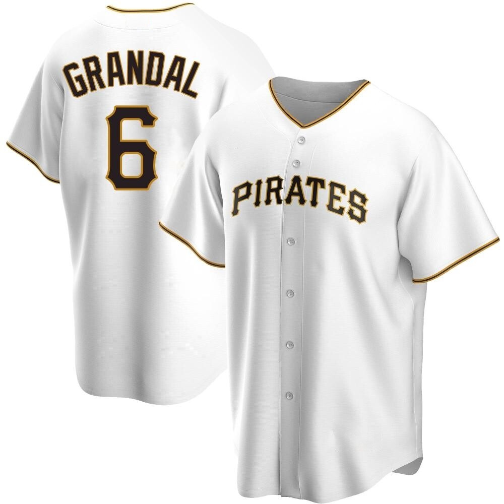 Youth Replica Pittsburgh Pirates Yasmani Grandal Home Jersey - White Youth Replica Pittsburgh Pirates Yasmani Grandal Home Jersey - White