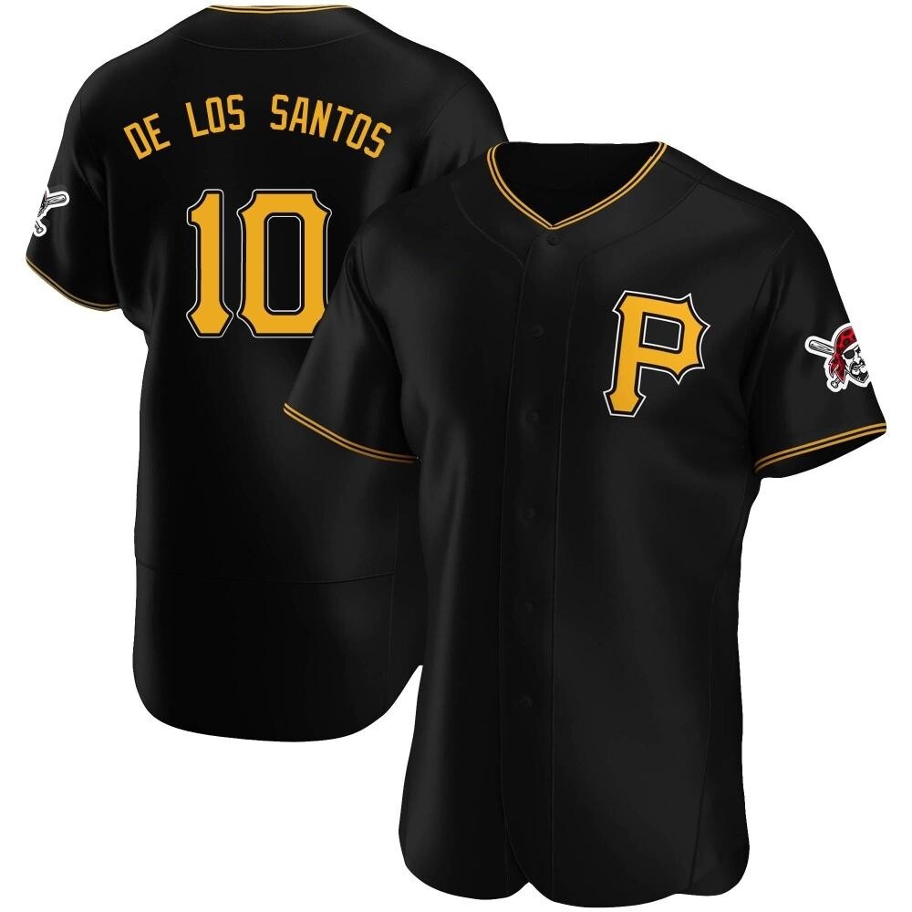 Authentic Pittsburgh Pirates Yordany De Los Santos Alternate Jersey - Black Authentic Pittsburgh Pirates Yordany De Los Santos Alternate Jersey - Black