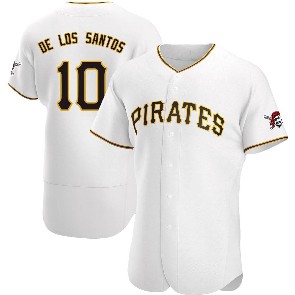 Authentic Pittsburgh Pirates Yordany De Los Santos Home Jersey - White Authentic Pittsburgh Pirates Yordany De Los Santos Home Jersey - White