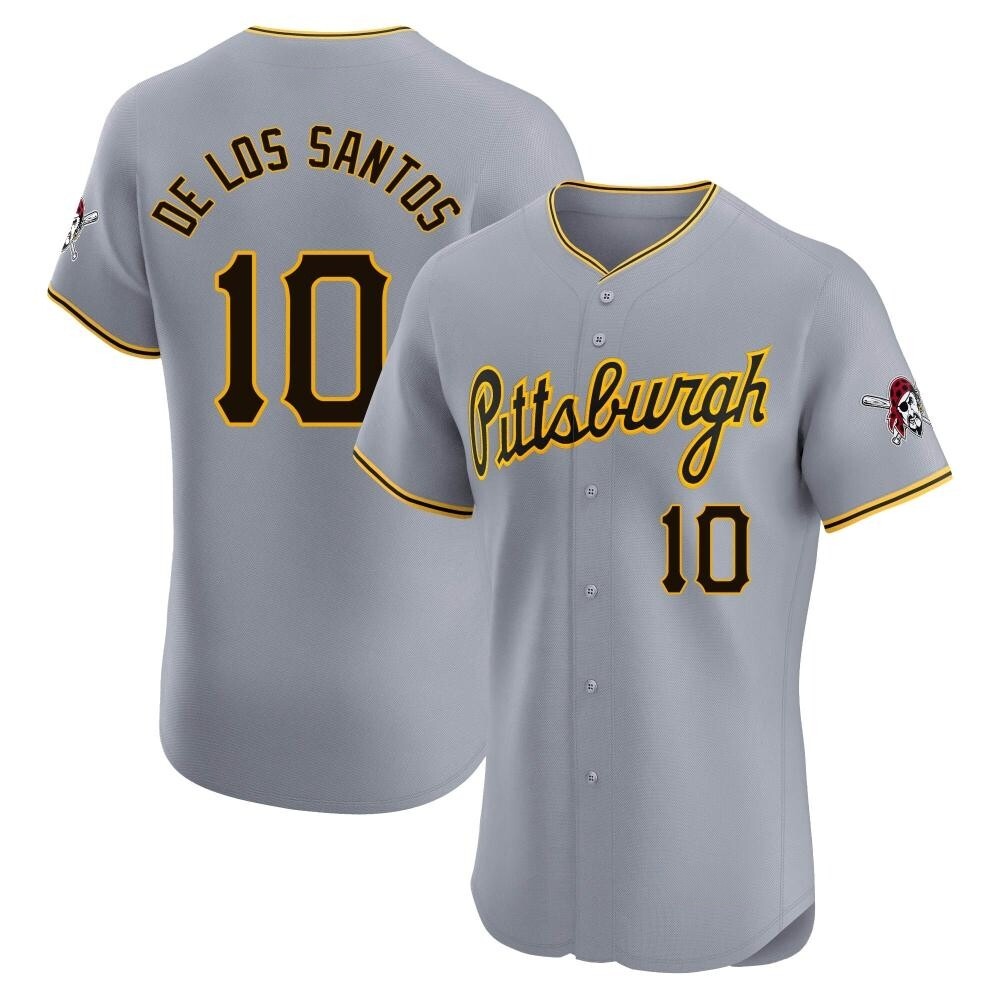 Elite Pittsburgh Pirates Yordany De Los Santos Road Jersey - Gray Elite Pittsburgh Pirates Yordany De Los Santos Road Jersey - Gray
