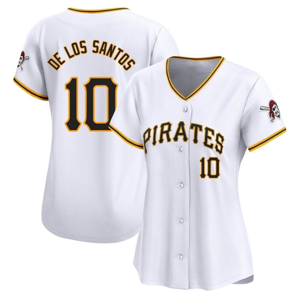 Women's Limited Pittsburgh Pirates Yordany De Los Santos Home Jersey - White Women's Limited Pittsburgh Pirates Yordany De Los Santos Home Jersey - White