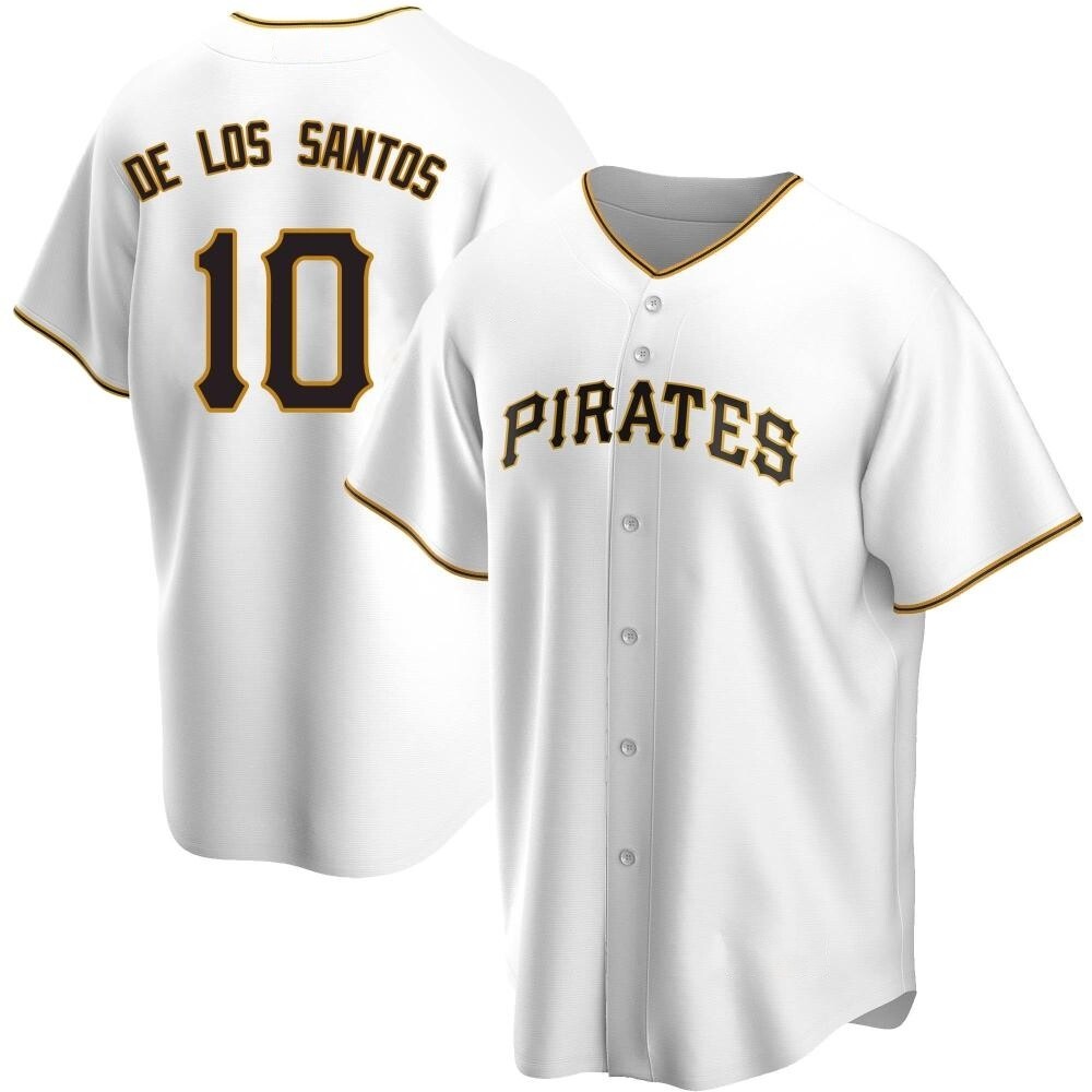 Youth Replica Pittsburgh Pirates Yordany De Los Santos Home Jersey - White Youth Replica Pittsburgh Pirates Yordany De Los Santos Home Jersey - White